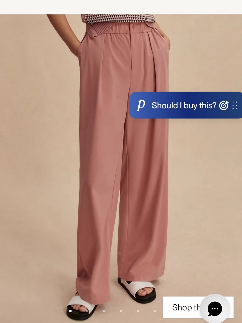 Varley Kayson Wide‎ Leg Pants- Ash Rose 32”